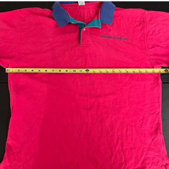 Vintage Neon Pink & Purple Watson Paver Inc Polo XL “Saved by the Bell” Style - Picture 4 of 8